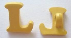 bottone lettera L giallo bottone lettera L giallo