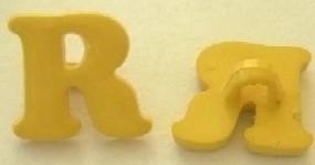 bottone lettera R giallo bottone lettera R giallo